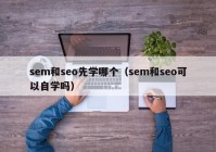 sem和seo先学哪个（sem和seo可以自学吗）