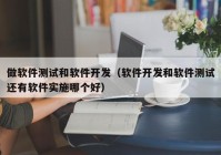 做软件测试和软件开发（软件开发和软件测试还有软件实施哪个好）