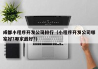 成都小程序开发公司排行（小程序开发公司哪家好?哪家最好?）