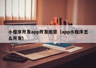 小程序开发app开发南京（app小程序怎么开发）