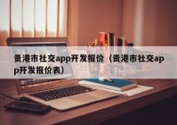 贵港市社交app开发报价（贵港市社交app开发报价表）