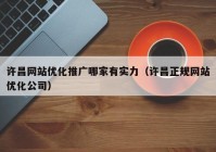 许昌网站优化推广哪家有实力（许昌正规网站优化公司）