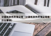 计算机软件开发公司（计算机软件开发公司有什么要求）