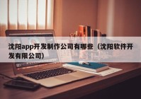 沈阳app开发制作公司有哪些（沈阳软件开发有限公司）