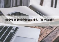 哪个页面更适合做seo排名（哪个seo好）