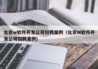 北京w软件开发公司招聘案例（北京W软件开发公司招聘案例）