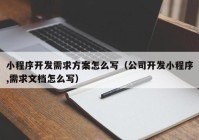 小程序开发需求方案怎么写（公司开发小程序,需求文档怎么写）