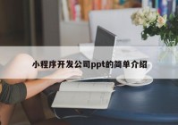 小程序开发公司ppt的简单介绍