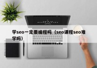 学seo一定要编程吗（seo课程seo难学吗）