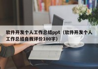 软件开发个人工作总结ppt（软件开发个人工作总结自我评价100字）