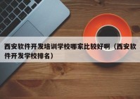 西安软件开发培训学校哪家比较好啊（西安软件开发学校排名）