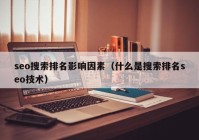 seo搜索排名影响因素（什么是搜索排名seo技术）