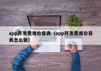 app开发费用价目表（app开发费用价目表怎么做）