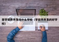 想学软件开发找什么学校（学软件开发的好学校）