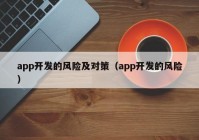 app开发的风险及对策（app开发的风险）