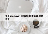 关于seo从入门到精通200讲第28讲的信息