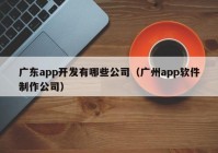 广东app开发有哪些公司（广州app软件制作公司）