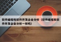 软件编程和软件开发企业分析（软件编程和软件开发企业分析一样吗）