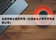 云南生鲜小程序开发（云南本土小程序开发运营公司）