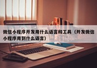 微信小程序开发用什么语言和工具（开发微信小程序用到什么语言）