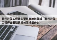 软件开发工程师主要职责擅长领域（软件开发工程师主要职责擅长领域是什么）