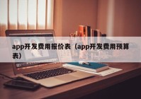 app开发费用报价表（app开发费用预算表）