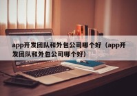 app开发团队和外包公司哪个好（app开发团队和外包公司哪个好）