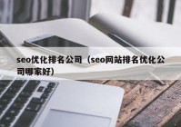 seo优化排名公司（seo网站排名优化公司哪家好）