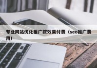 专业网站优化推广按效果付费（seo推广费用）