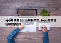 app开发属于什么项目类型（app开发包括哪些内容）