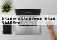 软件工程软件开发方向是学什么的（软件工程专业主要做什么）