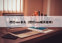 燃灯seo多久（燃灯seo晴天老师）