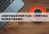 小程序开发北京华网天下公司（小程序开发公司华网天下建设建设）